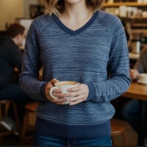 AE American Eagle Super Soft Cozy Womens Blue Cotton Sweater XS